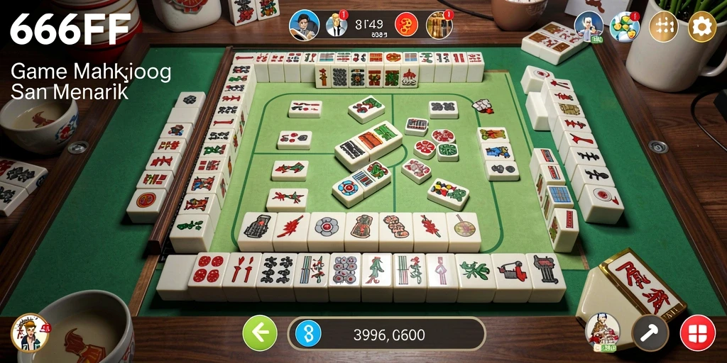 Tampilan gameplay Mahjong di 666FF yang menarik dan penuh tantangan.