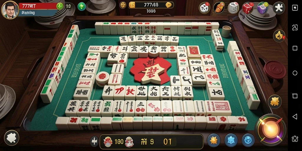 Tampilan gameplay Mahjong yang menawan di 777RT.
