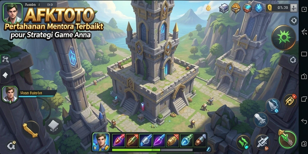 Tampilan menara dan serangan musuh yang dinamis dalam gameplay Tower Defense.