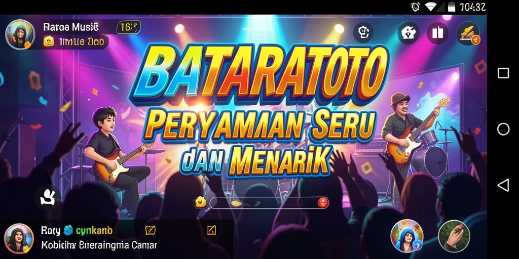 Tampilan gameplay seru dalam BATARATOTO dengan beragam lagu.