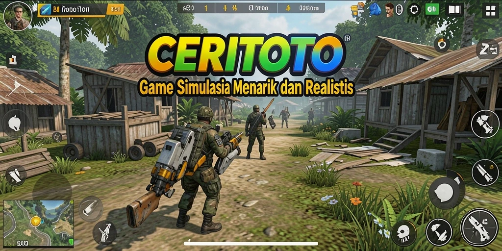 Tampilan gameplay CERITOTO yang imersif dan realistis dalam simulasi.