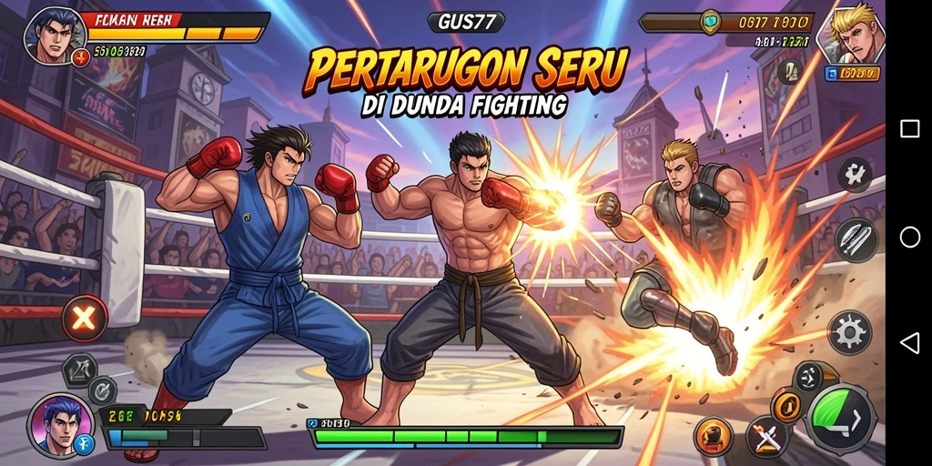 Tampilan aksi pertarungan seru di GUS77 dengan grafis memukau.