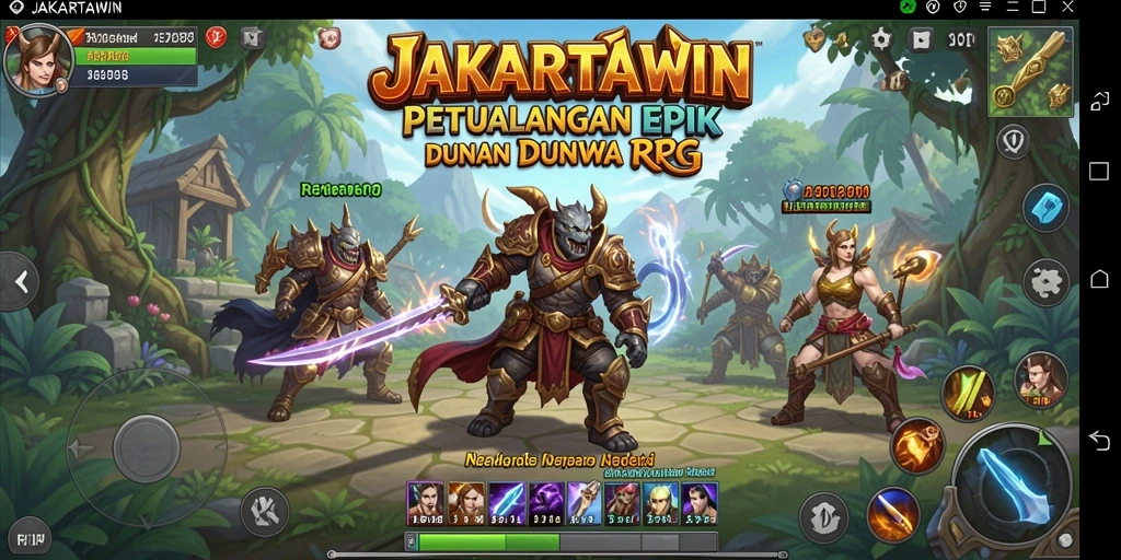 Tampilan screenshot utama JAKARTAWIN menampilkan aksi pertarungan yang mendebarkan.