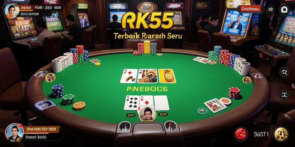Tampilan gameplay Poker yang mendebarkan dan realistis di RK55.