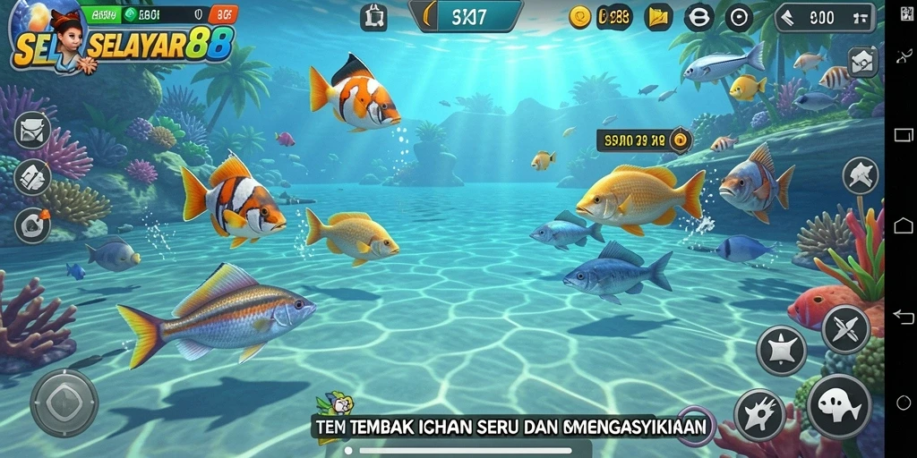 Tampilan seru gameplay Tembak Ikan di SELAYAR88 dengan aksi menembak yang mendebarkan.