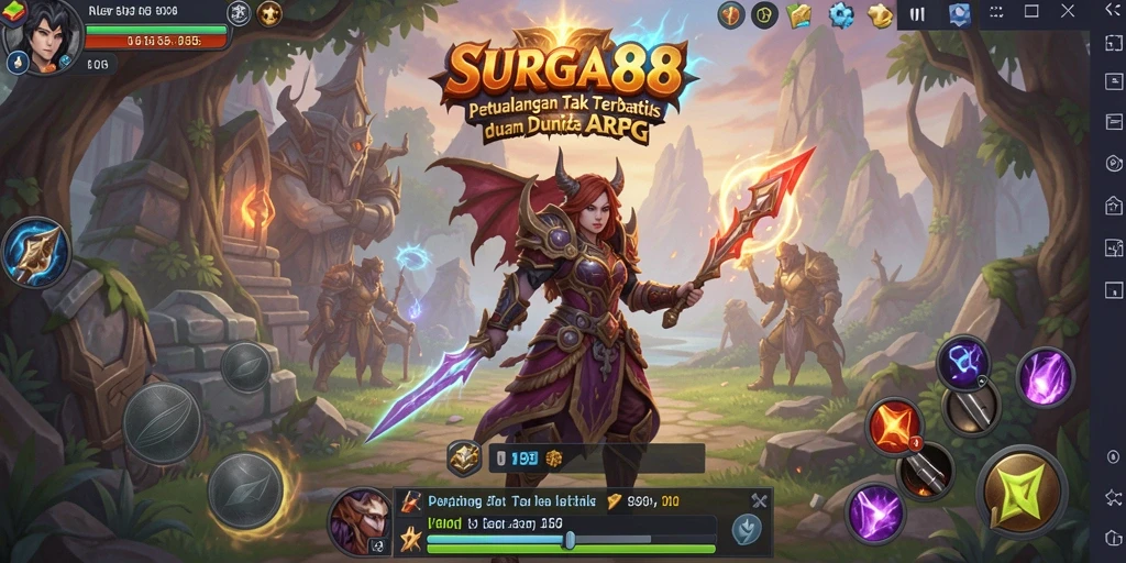 Tampilan gameplay menegangkan dalam SURGA88 yang memukau.