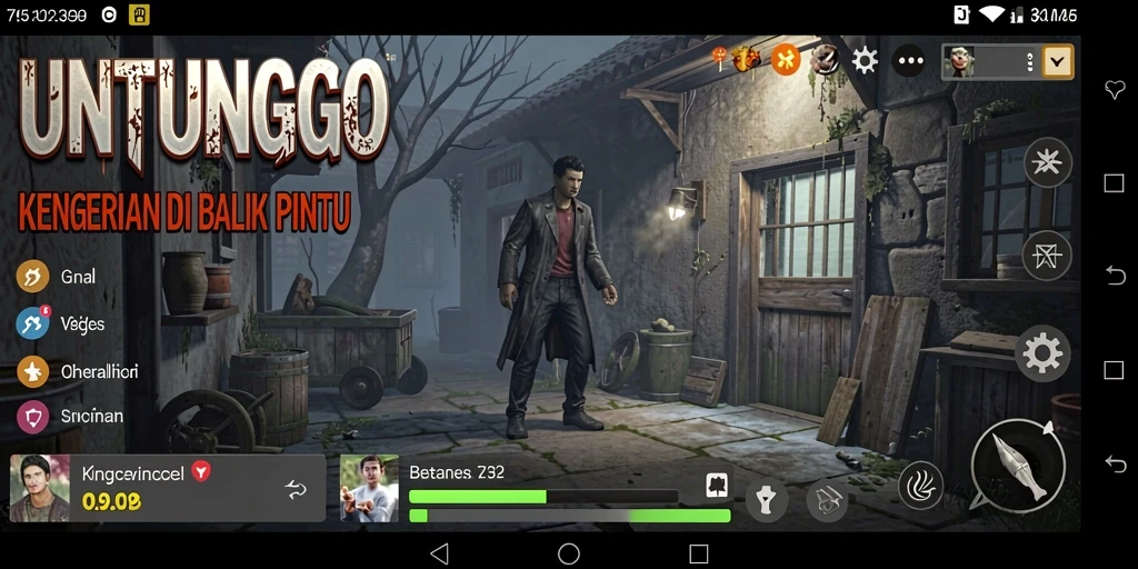 Screenshot utama UNTUNGGO menampilkan gameplay yang menegangkan dan atmosfer Horror.